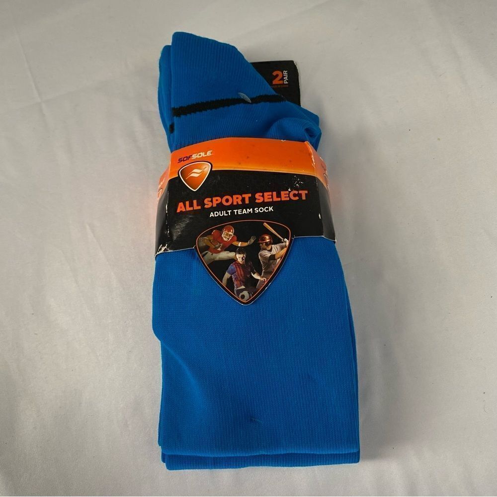 Sof Sole Unisex Adult All Sport Team Select Socks 2-Pack Neon Blue